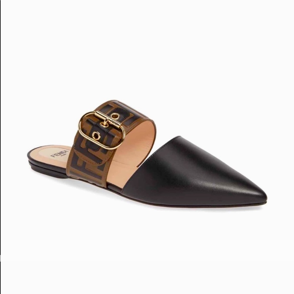 New Authentic Fendi Sabot Vitello FF Mules